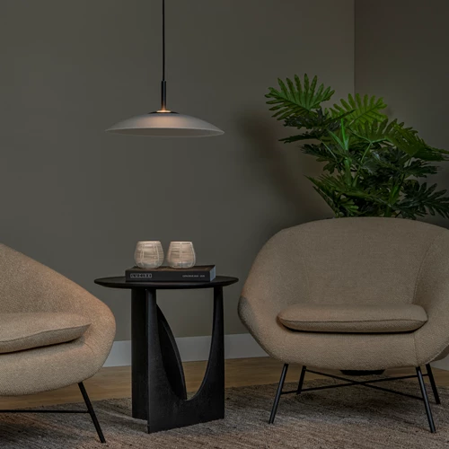 Lucide MENGA - Suspension - Ø 40 cm - LED Dim. - 1x11W 2700K - Opalin | Premium - ambiance 1